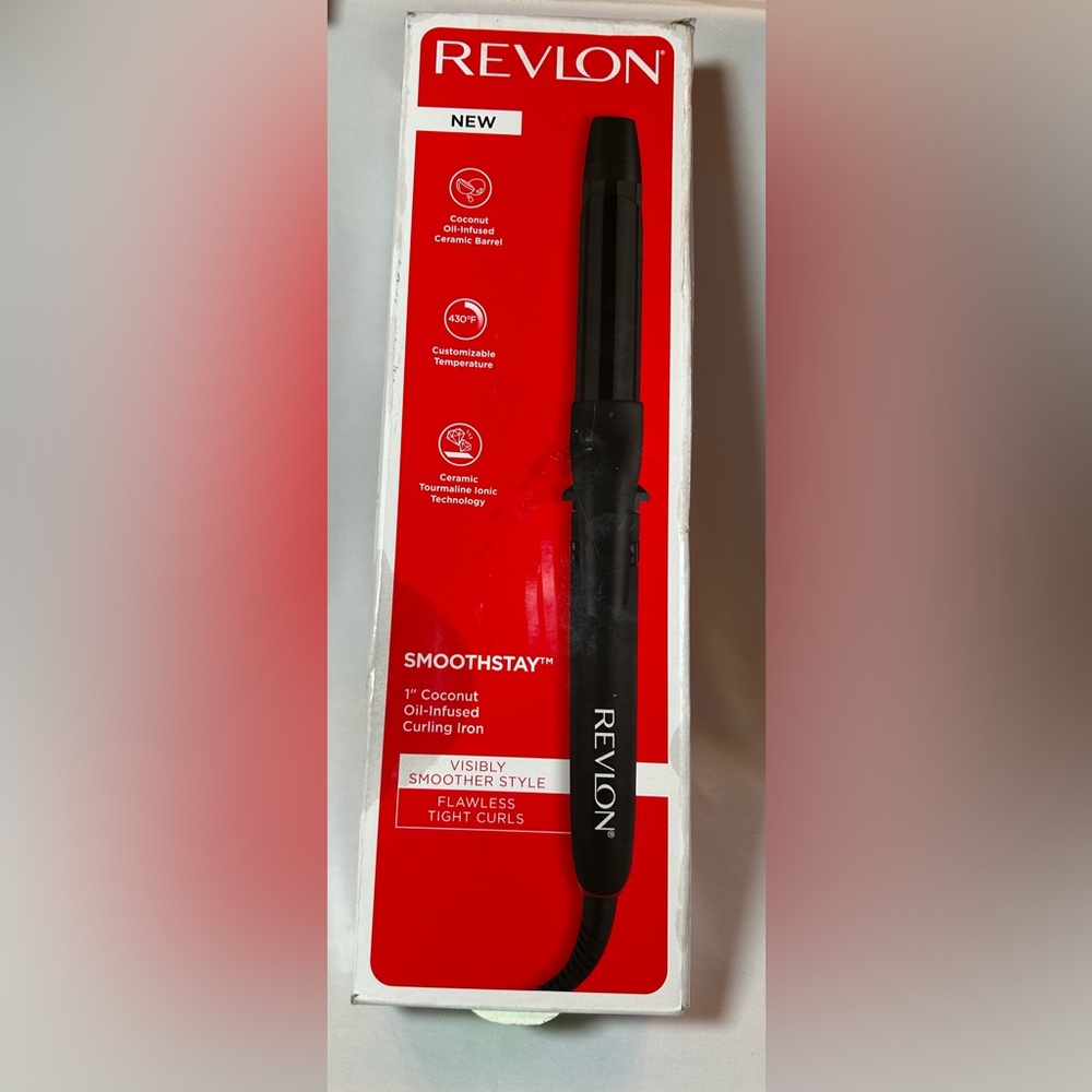 New Revlon Smoothstay, 1” Coconut oil-infused Curling Iron.
